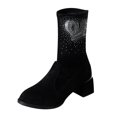 thumbnail image 1 of NECHOLOGY Botas Mujer Adulto Femenino Zapatos Botines para mujer Botas de mujer Botas de tacón cuadrado Zapatos casuales Suela Botas para mujer Zapatos Zapatos antideslizantes (Black, 7.5), 1 of 7
