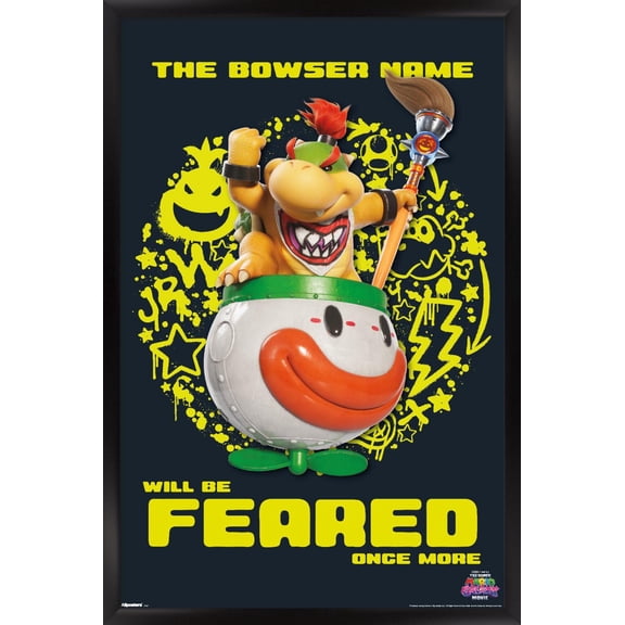 Nintendo The Super Mario Galaxy Movie (2026) - Bowser Jr. Fear Wall Poster, 14.725" x 22.375" Framed
