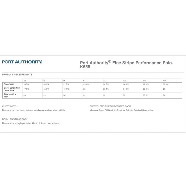 Port Authority ® Fine Stripe Performance Polo. K558 L Graphite/ Black