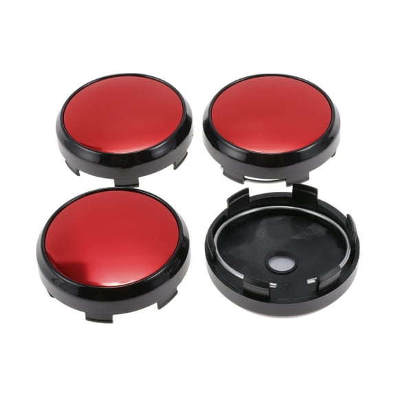 Unique Bargains 4 Pcs Wheel Center Caps Hub Caps Rim Center Caps 2.42" 2.60" Wheel Caps Hubcap Center Covers Black Cover with BrightLogo Plastic 6 Clips Black