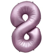 32 inch Number 8 - Metal Balloons - Purple Lilac Foil Mylar Balloon - Party Supplies Decorations