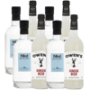 Nkd Distillery Gin 4 Pack Alternative Premium Non-Alcoholic Spirit 750 ML Bottles w 4 Pack Owen’s Mixers Ginger Beer 750 ML Bottles - Perfect for Mocktails - A