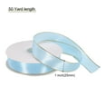 thumbnail image 2 of Unique Bargains 1 Inch 50 Yard Wide Satin Ribbon with Gold Edges Grosgrain Fabric Ribbon for Gift Wrapping, Light Blue, 2 of 7