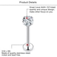 thumbnail image 5 of K-KED 10 PCS 16G Labret Lip Stud Shiny CZ Zirconia Earring Bar Tragus Body Piercing-16G(1.2mm)x8mmx2mm, 5 of 6