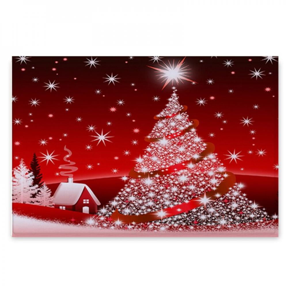 Red Background Xmas Big Snowflakes Area Rugs Soft Bedroom Living Room Floor Mat 