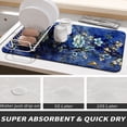 thumbnail image 2 of SPXUBZ Blue Blossom Coffee Mat, Coffee Maker Mat, Super Absorbent Kitchen Counter Drying Mat, Non Slip Coffee Station Pad, Quick Dry Counter & Drying Mat, 2 of 5