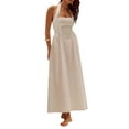 thumbnail image 2 of Summer Dresses for Women 2025 Halter Maxi Wedding Guest Party Cocktail Semi Formal Elegant Sundress White M, 2 of 8
