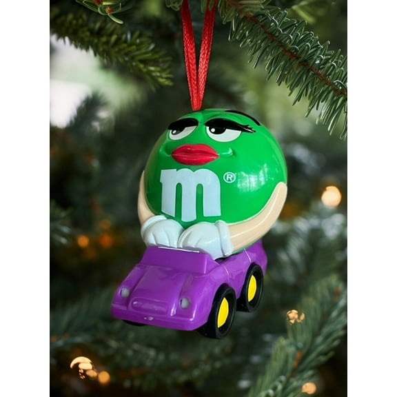 Ornament Green M&M M & M PVC Figure Figurine Holiday Charm Dangler 3” Gift Rare