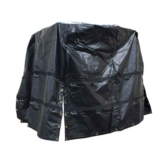 Mytee Products Heavy Duty Coil Tarps for Steel Coils 7 FT x 7 FT x 7 FT - Black, Waterproof, Made with 18 OZ Vinyl - Flatbed Truck Trailer Steel Fitted Coil Tarp Bags
