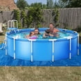 thumbnail image 2 of Luniquz 9/11/13/16 Ft Round Swimming Pool Ground Cloth for Above Ground Pools,Pool Blanket for Frame Pools,Round Pool Accessories,Pool Ground Mat Protector Pad Prevents Punctures Pool Tarp, 2 of 7