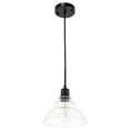 thumbnail image 4 of Gil 1 light Black and Clear seeded glass pendant, 4 of 4