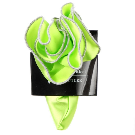 PS-Z-RD-75 - Round Pocket Square Accessory - Lime Gray