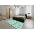 thumbnail image 5 of Ahgly Company Machine Washable Indoor Square Transitional Emerald Green Area Rugs, 4' Square, 5 of 7