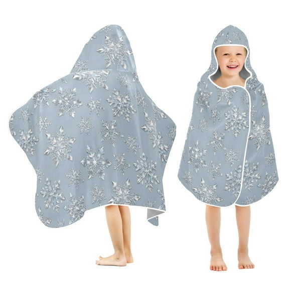 joogoo Snowflakes-w1 Kids Hooded Beach Towel Baby Bath Towel 23.5"x50"