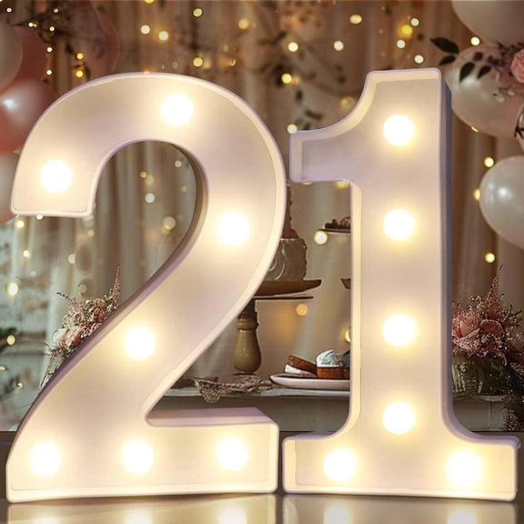 21st Birthday Decorations for Her Him, Light Up Number 21 for Party Table Decorations, 21st Birthday Gift for Women Men, Backdrop Wall Decor for 21st Wedding Anniversary Decoration