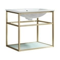 thumbnail image 2 of Pierre 24 Single, Open Shelf, Gold Metal Frame Bathroom Vanity, 2 of 12
