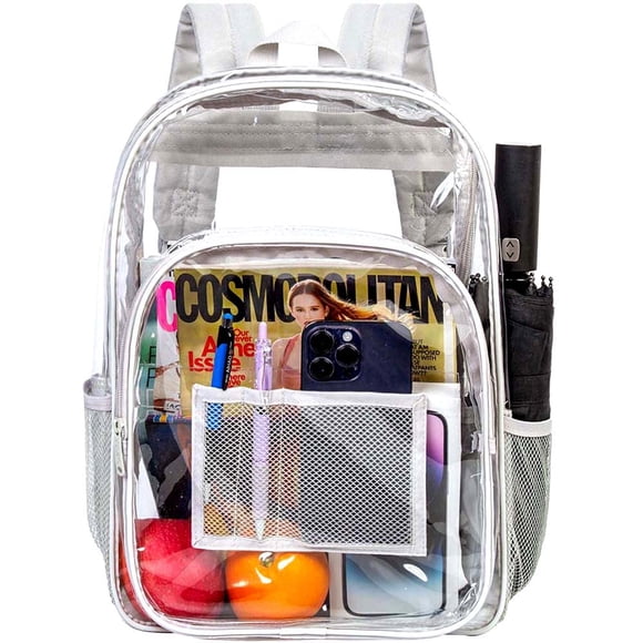 Mochila GXTVO Clear Heavy Duty de color gris transparente para adultos