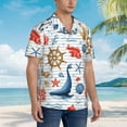 thumbnail image 5 of Disketp Hawaiian Shirts For Men,Watercolor Nautical Print Mens Casual Short Sleeve Button Down Shirts Beach Shirt, 5 of 8