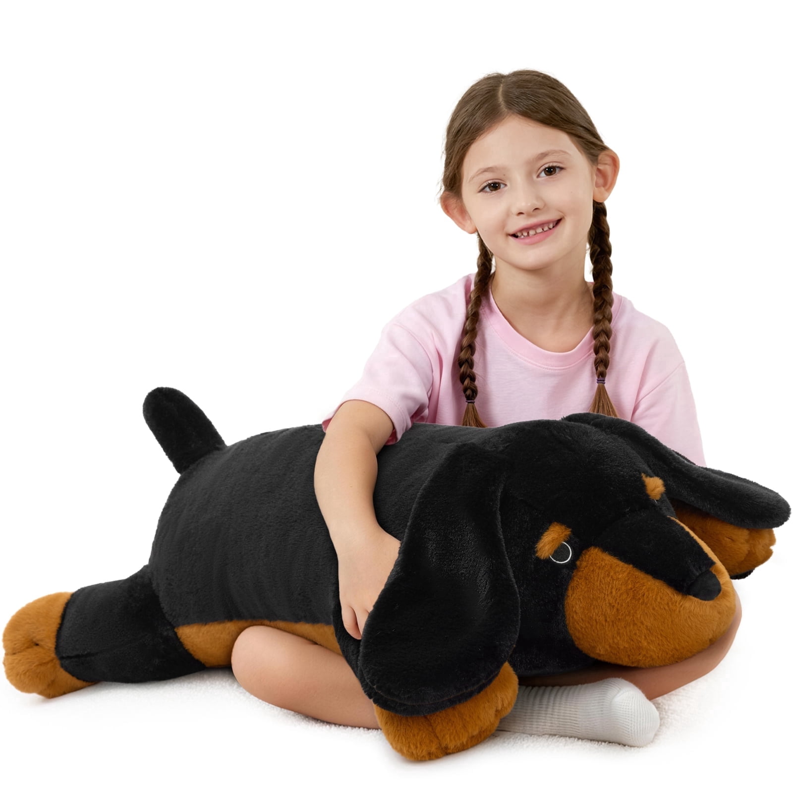 MorisMos Dachshund Stuffed Animal Plush, 39'' Long Wiener Dog Body Pillow
