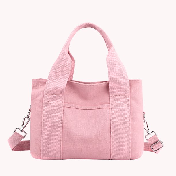 Bolso de viaje de lona de mano de moda para damas Color sólido para vacaciones (rosa)
