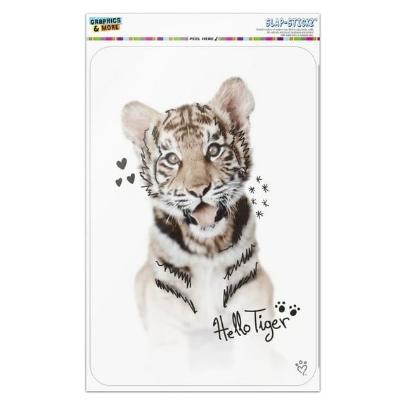 Hello Tiger Cub Jungle Kitten Cat Home Business Office Sign
