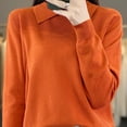 thumbnail image 4 of Hot6sl Women's Fashion Casual Round Neck Solid Color Loose Base Knitted Sweater Top, 4 of 4