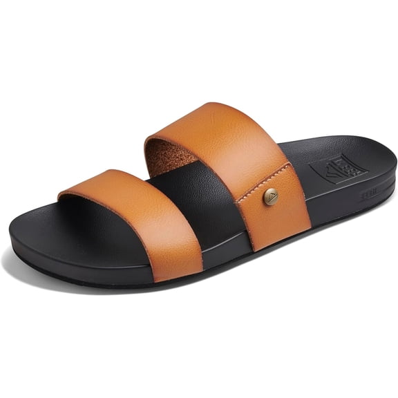 REEF Cushion Vista Women's Fashion Slide Sandal, Vegan Leather Strap, Ultra Soft Cushion Footbed size 8