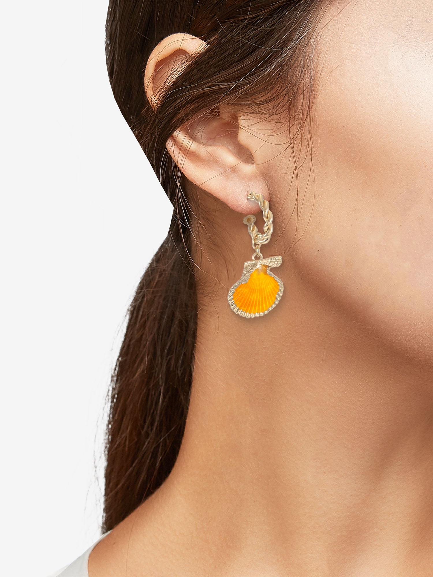 Time and Tru Seashell Earring Set, 3 Pars