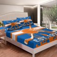 thumbnail image 4 of Erosebridal Ice Hockey Sheet Set Twin Size,Ice Hockey Fans Bed Sheets Set for Adult,Sports Themed Sheets,Ball Game Flat Fitted Sheet with 1 Pillowcase Wrinkle Free(New York), 4 of 5