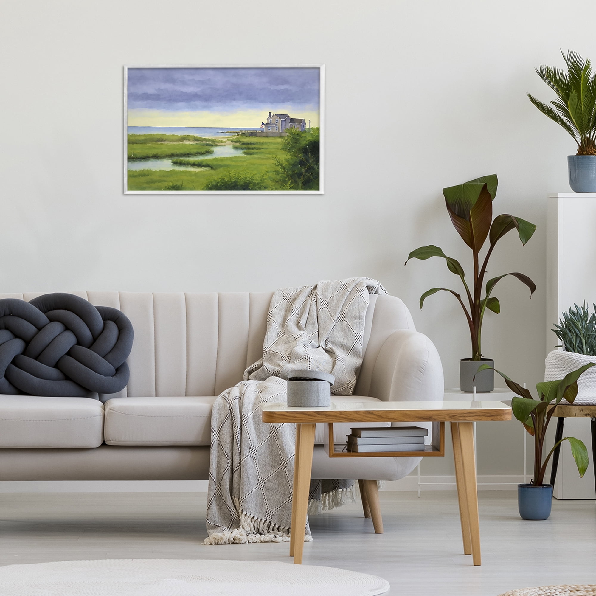 Stupell Industries Marshside Serenity on Cape White Framed Giclee Art, design by Grotto Studios