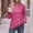 Hot Pink, variant on Azrian Womens Tops,Women's Fashion Solid V-Neck Long Sleeve Loose T-shirt Top