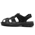 thumbnail image 3 of Hicooer GOOHIK Mens Closed Toe Sandals, Sport Sandals Casual Leather Handmade Sandals Adjustable Fisherman Beach Sandals For Outdoor Walking Driving Black, 3 of 6