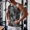 thumbnail image 5 of Fuzoiu Black Cats In A Garden Print Men's Workout Tank Tops,Sleeveless Gym Shirt Quick Dry,Fitness Bodybuilding T-Shirt,Muscle Athletic Workout Tee-4X-Large, 5 of 7