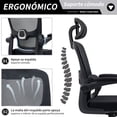 thumbnail image 4 of Silla Oficina de Respaldo Alto Ergonómica, Color Negro, para Hogar u Oficina HOMEMAKE FURNITURE Moderno, 4 of 8