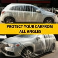 Dolpphoneven Disposable Clear Plastic Temporary Car Cover Rain Dust Universal (D)