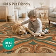 thumbnail image 4 of ODIKA Orange Flowing Burnt Earthy Decorative Balanced Rhythm Motif for Playroom, Bedroom, Reading Nook, Pet Friendly & Kids Safe Play, 4 of 7