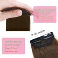 thumbnail image 4 of Benehair Clip in 100% Remy Human Hair Extensions Hair Pad Invisible Hairpiece Topper Thickened Soft Thin Hair Brown, 4 of 10