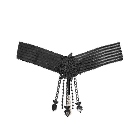 

Lovskoo G-string Lace Underwear Solid Hollow Bikini Panties Black