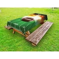thumbnail image 1 of Sports Outdoor Tablecloth, American Football Ball with Golden Properties on Grass Turf Field Team Art Graphic, Decorative Washable Fabric Picnic Tablecloth, 58 X 104 Inches, Brown Green, by Ambesonne, 1 of 2