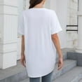 thumbnail image 6 of Scyoekwg Womens Tops Trendy Casual Round Neck Regular Tunic Tshirt with Pocket Comfy Lightweight Loose Solid Color Summer Short Sleeve T Shirts Comfy Blouses (White,L), 6 of 8