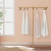 Loyalheartdy Wall Mounted Clothes Rack Industrial Pipe Heavy Duty Garment Rack Clothes Retail Display Storage Stand for Bedrooms Clothing Stores