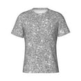 thumbnail image 4 of Vsdgher GlitterSilver Print Men's Dry Fit Mesh Athletic Shirts Moisture Wicking Tennis T-Shirt Tops, 4 of 9