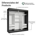 thumbnail image 4 of Ropero Closet Madesa Reno 3 Puertas con Espejos y 4 Cajones, 4 of 11