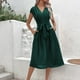 thumbnail image 1 of Puntoco Vestido Sencillo De Verano Con Cordones En La Cintura Y Manga Voladora, Vestido Largo De Manga Corta Con Cuello Redondo, Verde M,Regalos Para Mujer Joven, 1 of 9