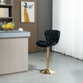 thumbnail image 2 of Vintage Bar Stools with Back and Footrest Counter Height Dining Chair, Sturdy Metal Frame and Comfort Velvet Seats, Adjustable Height Chair, Retro Style Can Match Any Decoration, Black, 2 of 7