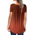 thumbnail image 5 of CHOK Dressy Blouse Extra Large Button Down Loose Fit Shirts Tunic Gradient Spring Tops Plus Size Short Sleeve to wear with leggings Womens Tshirts Longer Length Black L, 5 of 5