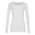 thumbnail image 3 of LISTHA Ribbed Tops for Women Long Sleeve Trendy Fall Scoop Neck T-Shirts Stretch Basic Casual Shirts White M, 3 of 6