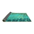 thumbnail image 2 of Ahgly Company Indoor Round Abstract Turquoise Blue Modern Area Rugs, 3' Round, 2 of 4