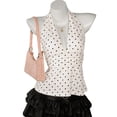 thumbnail image 2 of XIYON Tank Tops For Women Polka Dot Tie Back Backless Top Smocked Waist Slim Fit Sleeveless Camisole For Summer Fashion Clothing, 2 of 4