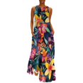 thumbnail image 2 of Orchidée et Lys Robe Florale Été Fleurs Imprimé Mode Rue Boho Plage Longues Robes Design Féminin Club de Nuit Robe Maxi, 2 of 5